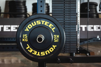 Диск каучуковый для штанги YouSteel тренировочный черный 5кг
