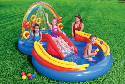 Игровой центр 297х193х135см Intex Радуга, с горкой 57453