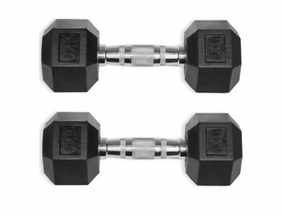 Гексагональные обрезиненные гантели. Ряд от 27,5 до 40 кг UltraGym