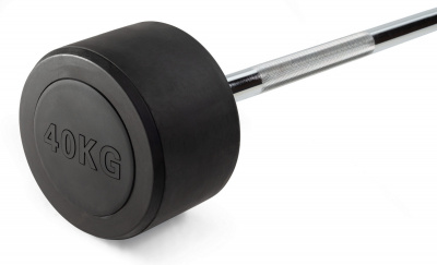 Штанга неразборная обрезиненная 40 кг. Прямой гриф VictoryFit VF-DX4400