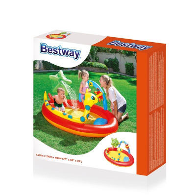 Игровой бассейн 192х150х88 см Bestway с брызгалкой и кольцами 53026