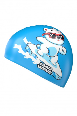 Юниорская силиконовая шапочка Mad Wave Bear M0575 11 0 00W голубой
