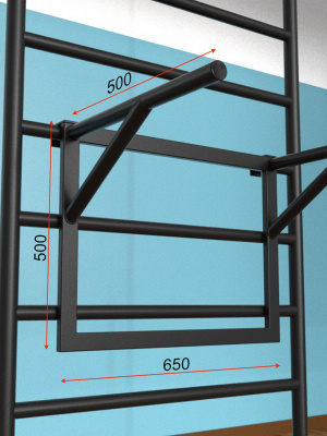 Шведская стенка враспор с регулировкой высоты (тип 1) и турником 