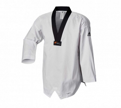 Добок для тхэквондо Adidas WT Adi-Fighter Eco adiTC03E белый с черным воротником