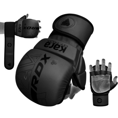 Перчатки тренировочные RDX Grappling Shooter F6 Plus GSR-F6MB+ черный матовый