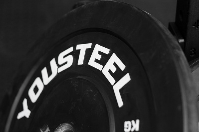 Диск каучуковый для штанги YouSteel тренировочный черный 15кг