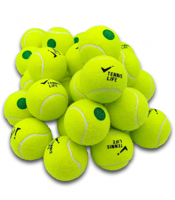 Детские мячи для тенниса 48 шт Tennis Life TL-GREEN жёлтый с зелёной точкой
