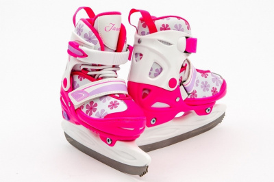 Коньки раздвижные Calambus Jasmin ICE белый\розовый