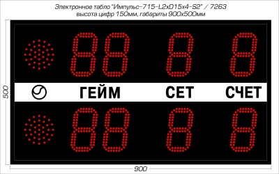 Табло для тенниса Импульс 715-L2xD15x4-S2