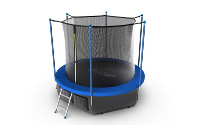 Батут с внутренней сеткой и лестницей EVO Jump Internal 10ft + нижняя сеть, синий (Sky)