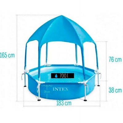 Каркасный бассейн с навесом 183х38см Intex Canopy Metal Frame 28209