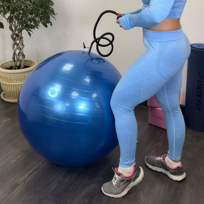 Фитбол с насосом, антивзрыв, d65см UnixFit FBU65CMBE голубой