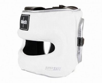 Шлем для единоборств с бампером Clinch Face Guard C149 бело-серебристый