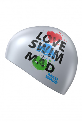 Силиконовая шапочка Mad Wave Love Swim Mad M0555 32 0 00W серебро