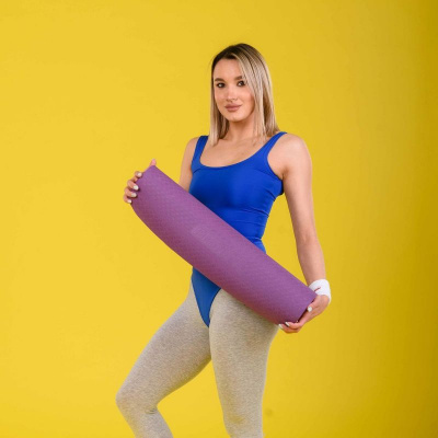 Коврик для йоги и фитнеса проф 173x61x0,6 Profi-fit фиолетово/розовый