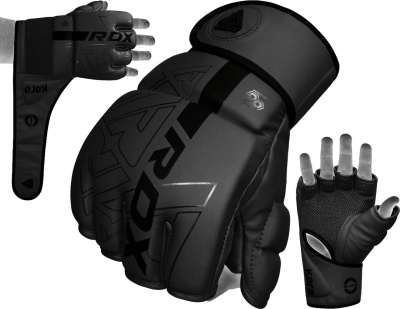 Перчатки тренировочные RDX Grappling F6 GGR-F6MB черный матовый
