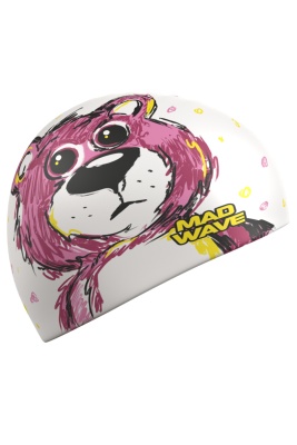 Юниорская силиконовая шапочка Mad Wave Shaggy bear M0574 26 0 00W