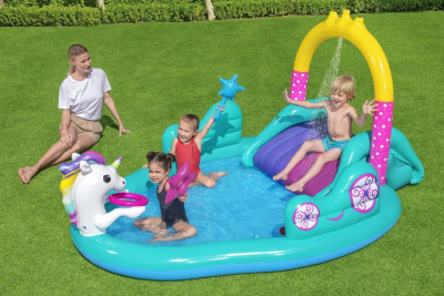 Игровой центр-бассейн с шариками и игрушками Bestway 274х198х137см 53097