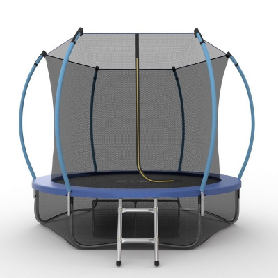 Батут с внутренней сеткой и лестницей EVO Jump Internal 8ft+ нижняя сеть, синий