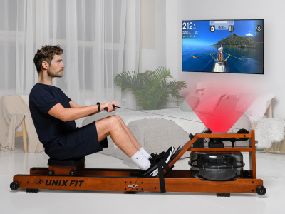 Гребной тренажер UnixFit Wood Rower Light RM9000PLW