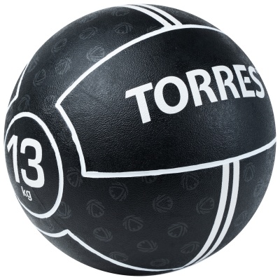 Медбол 13кг, d27,5см, резина Torres AL002313 черно-белый
