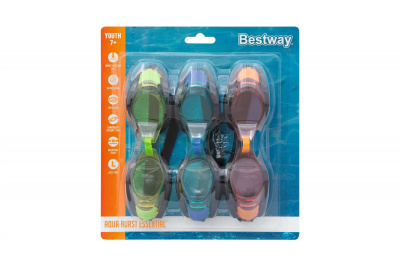 Очки для плавания, от 7 лет Bestway Focus IX-1400 21096 3 цвета в наборе