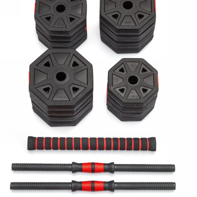Гантели гексагональные разборные с грифом, 30кг (2х15) VictoryFit VF-DН300