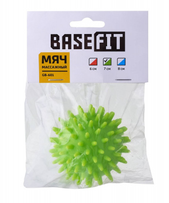 Мяч массажный d7 см BaseFit GB-601 зеленый