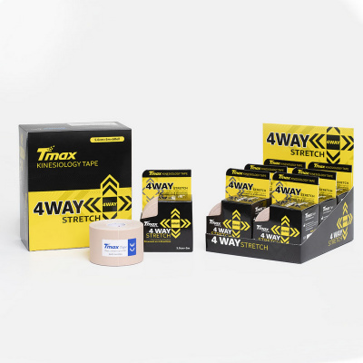 Тейп кинезиологический Tmax 4 WAY Biege (5смx5м) 20211227 телесный