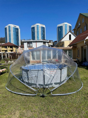 Круглый купольный тент павильон d500см Pool Tent для бассейнов и СПА PT500-G серый