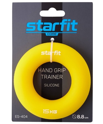 Эспандер кистевой Star Fit Кольцо, d8,8 см, 15 кг, силикогель ES-404 желтый