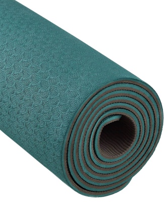 Коврик для йоги и фитнеса 183x61x0,6см, TPE Star Fit FM-201 черный\холодный океан