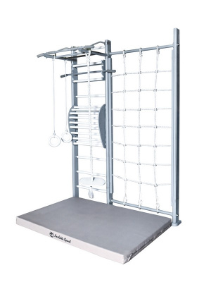 Детский спортивный комплекс Perfetto Sport "Scala in legno con rete 1"grigio PS-127
