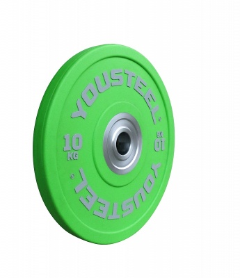 Диск PU 10кг YouSteel бампированный, полиуретановый, зеленый