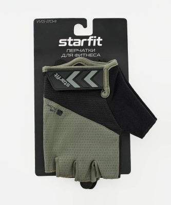 Перчатки для фитнеса Star Fit WG-204, черный\хаки