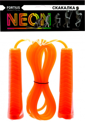Скакалка Fortius Neon шнур 3 м в пакете (оранжевая)