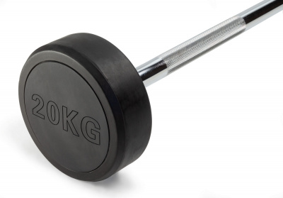 Штанга неразборная обрезиненная 20 кг. Прямой гриф VictoryFit VF-DX4200