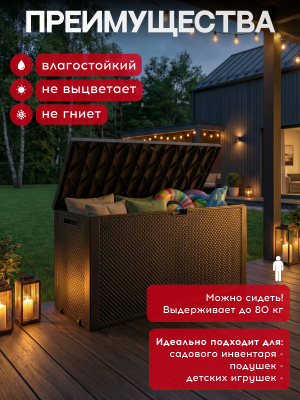 Сундук для хранения Эмили 280л, коричневый EMILY STORAGE BOX