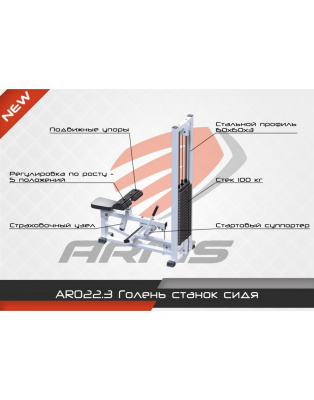 Голень станок сидя ARMS AR022.3 (стек 100 кг) | Premium Fitness