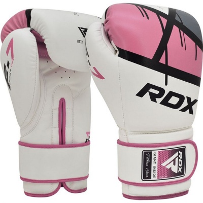 Перчатки тренировочные RDX BGR-F7P-8oz белый\розовый