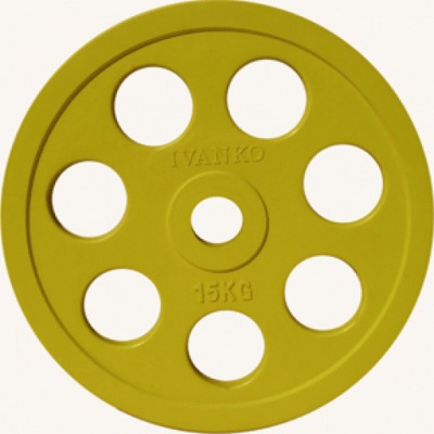 Диск обрезиненный 15кг Johns DR71023 -15С желтый