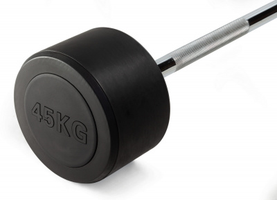 Штанга неразборная обрезиненная 45 кг. Прямой гриф VictoryFit VF-DX4450