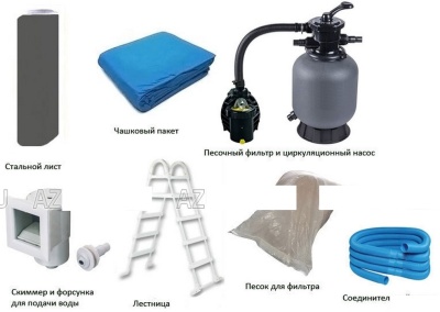 Морозоустойчивый бассейн Azuro Graphite круглый 3.6x1.2 м Premium